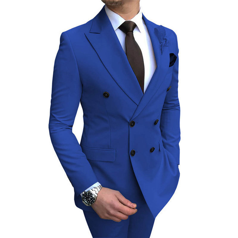 Classic Men's Suit Fit Wedding Groom Wear Men's Business Casual 2-Piece Set Banquet Suit Gentleman Costume M-4XL Wedding Suits