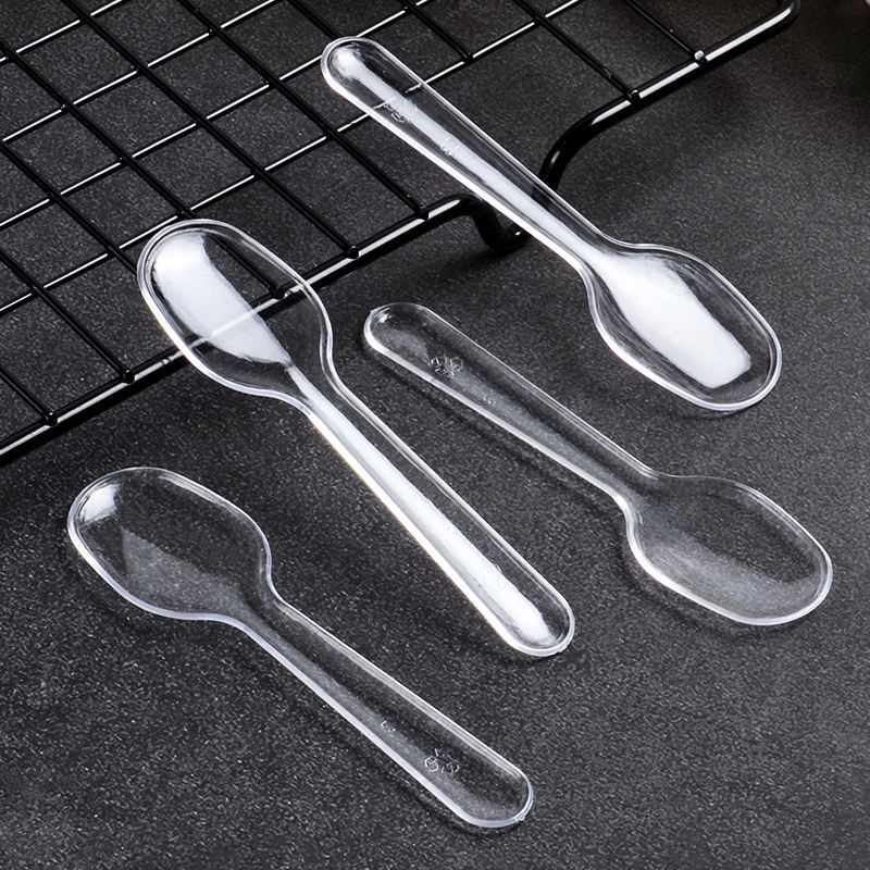 8.4cm Disposable Plastic Spoon Dessert Spoon Ice Cream Spoon Scoop