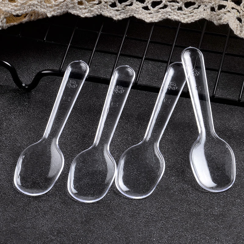 8.4cm Disposable Plastic Spoon Dessert Spoon Ice Cream Spoon Scoop