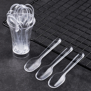 8.4cm Disposable Plastic Spoon Dessert Spoon Ice Cream Spoon Scoop