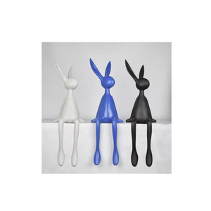 hot sellers  high quality resin material made cute resin rabbit decorations a variety of colors to choose