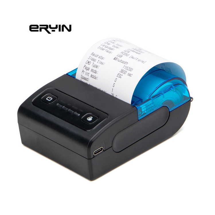 58mm Mini Portable Thermal Printer Wireless Battery  Barcode Thermal Receipt Printer