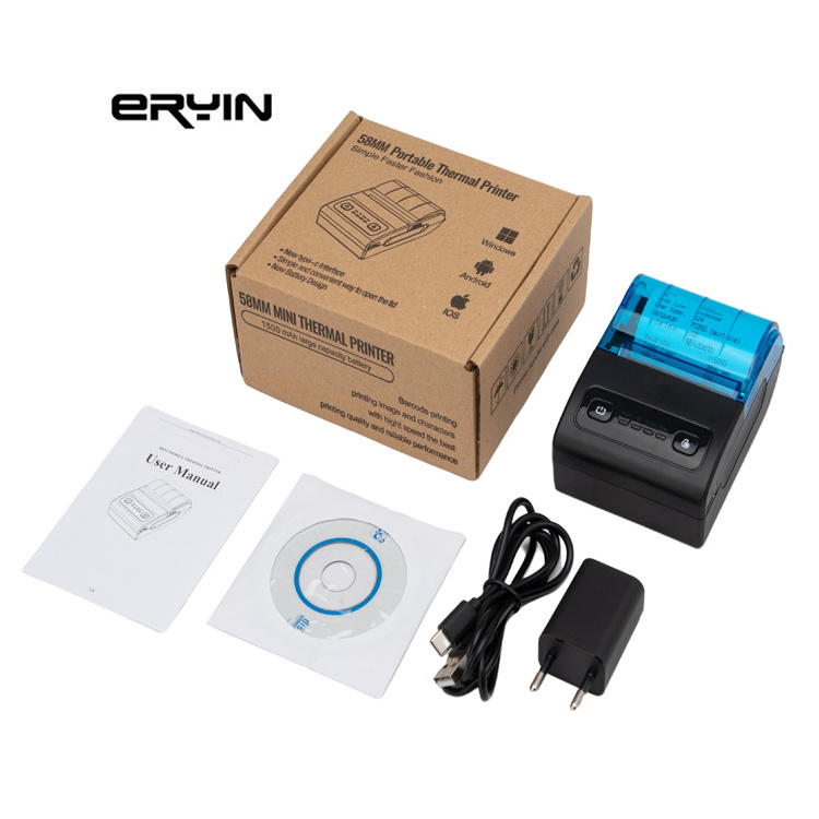 Eryin 2 inch 58mm Mini Android Pos Printer Portable Printer BT Thermal Line Receipt Printer