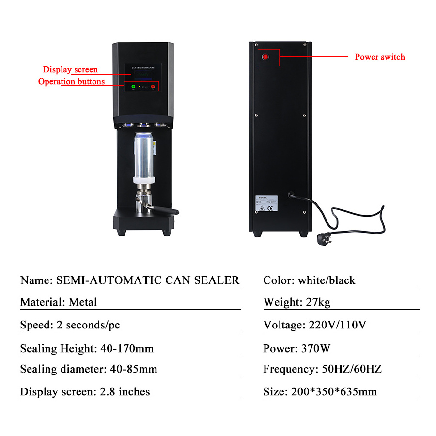 Semi Automatic Can Sealing Machine Seamer Can Closing Machine Tin Soft Drink Cans Capping Sealing Machine For Tin Jar Bottle