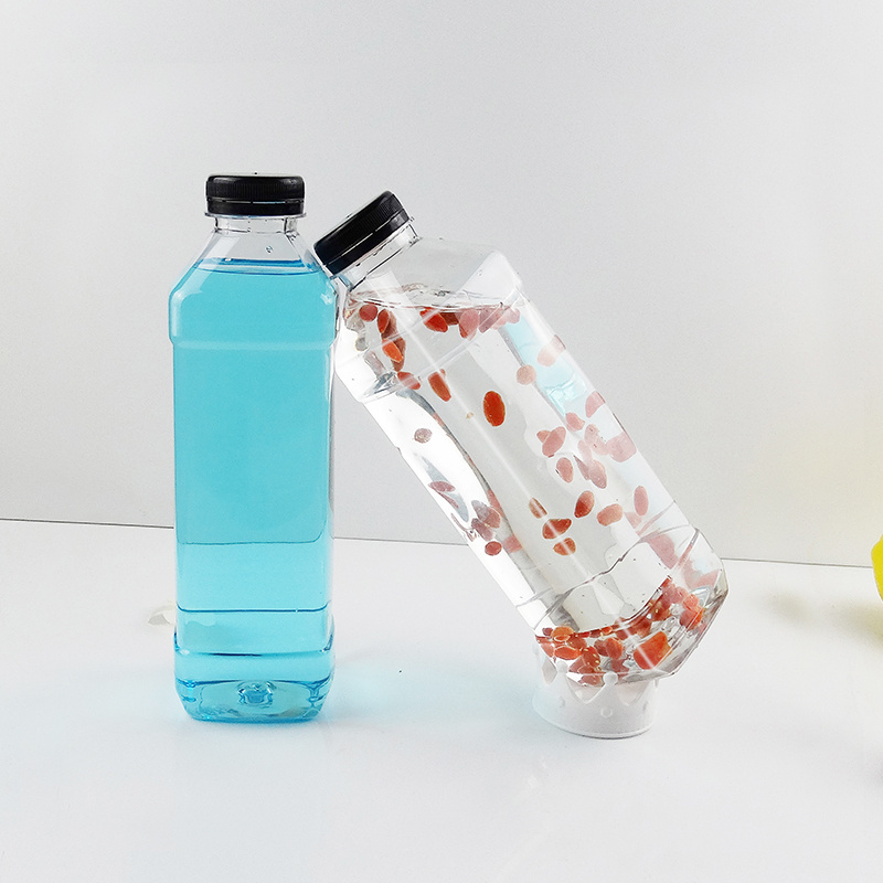 PET Bottle 1 Liter PET Plastic Water Bottle with Aluminum Caps Pet Plastic Smoothies Beverage Containers 1000ml Juice Bottle