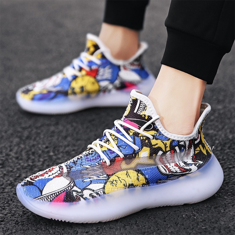 Men's shoes spring and summer flying student trendy shoes breathable sports shoes men's new 2022zapatos