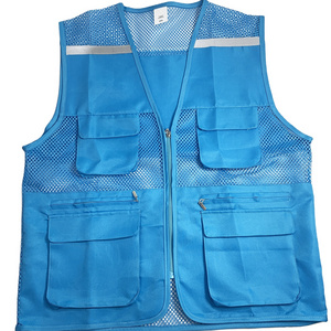 Unisex Mesh Breathable Reflective Vest with Zipper Plus Size Safety Uniform Vest Waistcoat Reflective Jacket for Adults