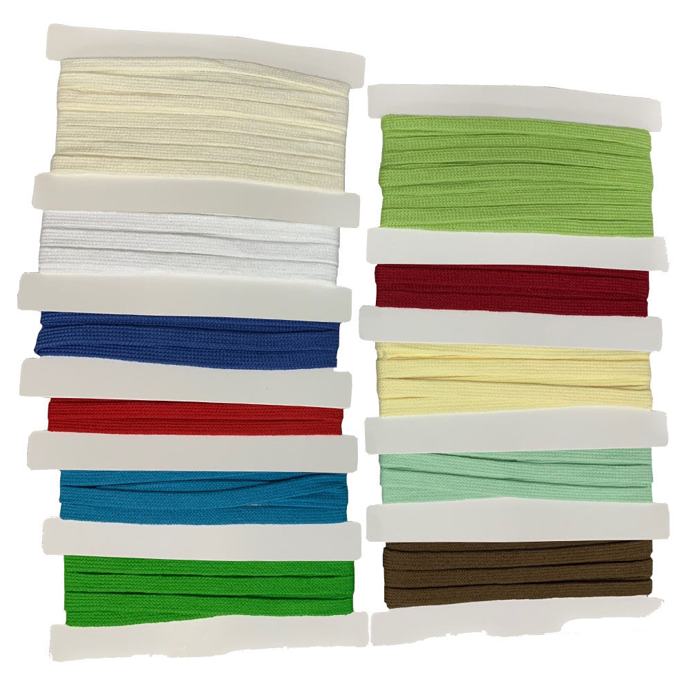 Flat Cotton Draw Cord 3/8'' Width Braid Rope 3Meters /Card