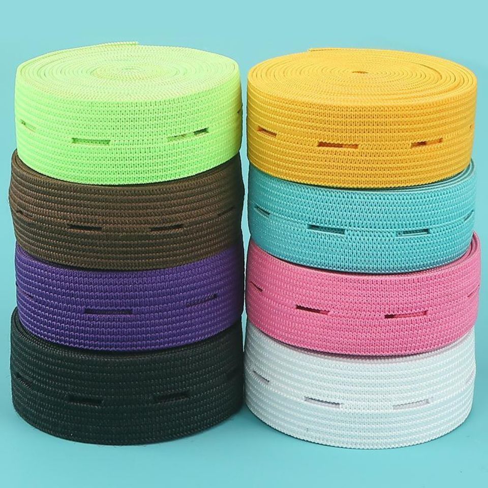 High quality adjustment Knitted Black and white buttonhole elastic belt Crocheted Elastic Belt Elastic Band