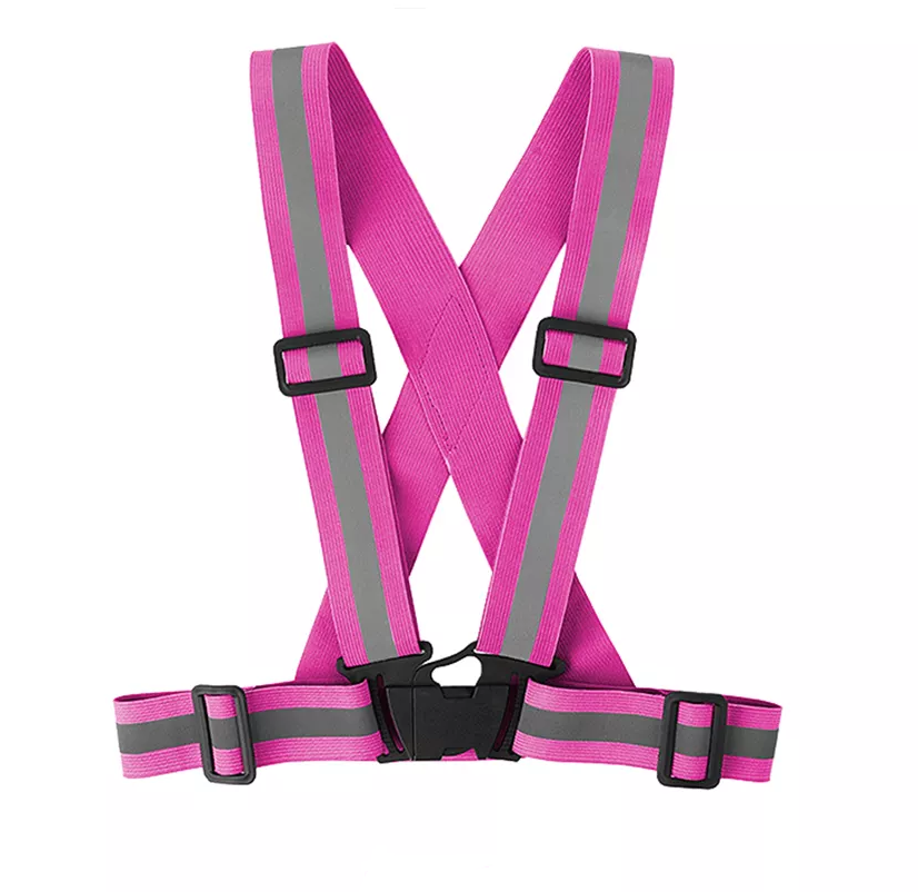 Customizable Logo One size High Visibility Reflective Vest Strap Adjustable Safety Vest for Outdoor 2pcs