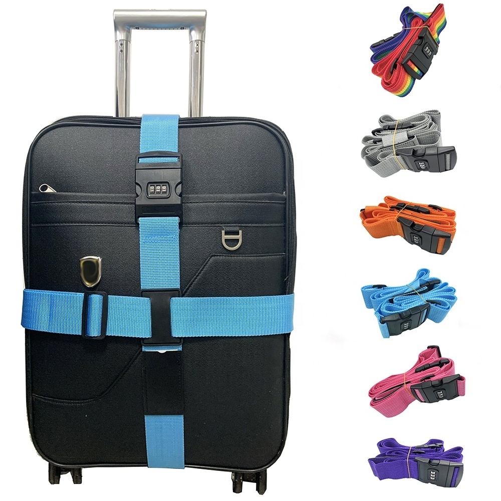 Hot saleAdjustable Suitcase Packing Belt Travel Luggage Case Strap with Password Lock