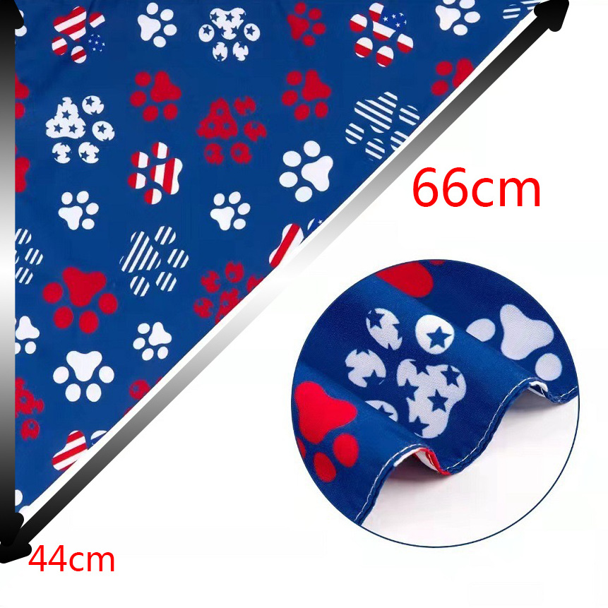 Flag Pet Bandana Breathable Printed Triangle Scarf Adjustable Dog Headwear Red White Blue Pet Accessories for Cats Dogs Pets