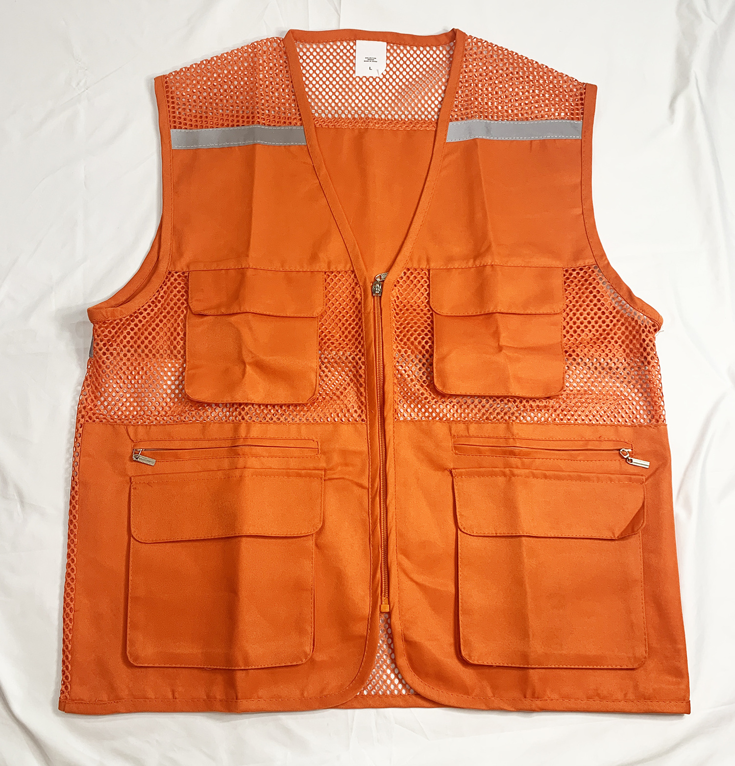 Unisex Mesh Breathable Reflective Vest with Zipper Plus Size Safety Uniform Vest Waistcoat Reflective Jacket for Adults