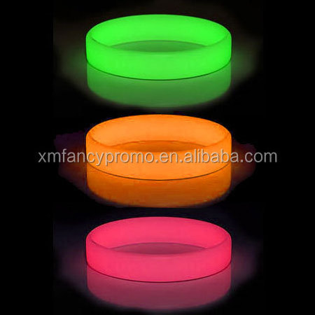 Custom Logo Silicone Luminous Bracelet Glow In Dark Wristbands