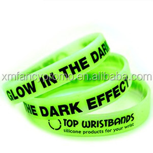 Custom Logo Silicone Luminous Bracelet Glow In Dark Wristbands