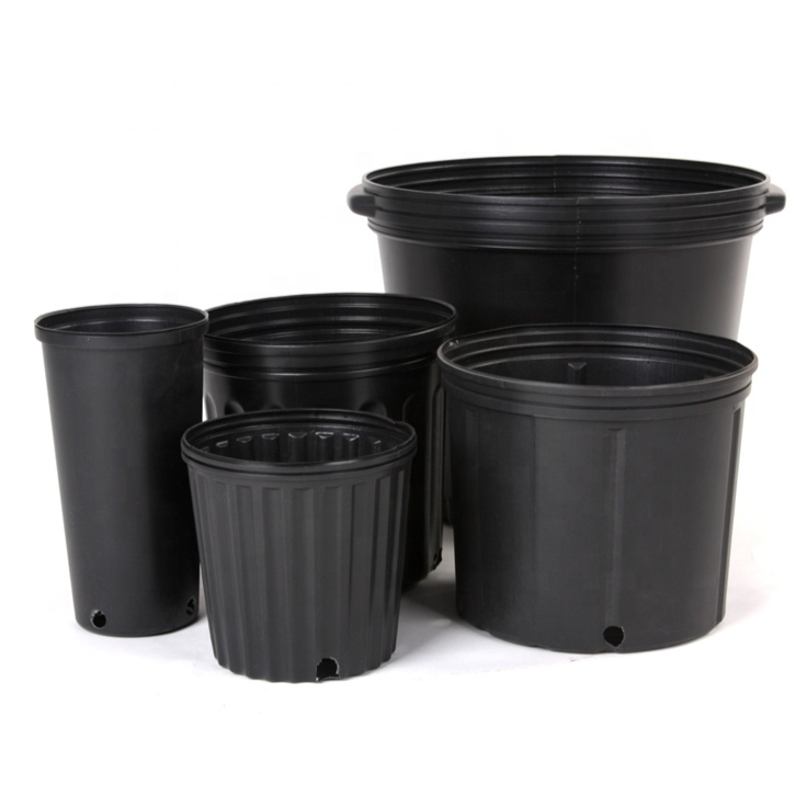 Plastic Gallon Supplier Pp Hdpe Black Plant Planter 1 3 5 7 One Gallon Pot Nursery Pots For Sale