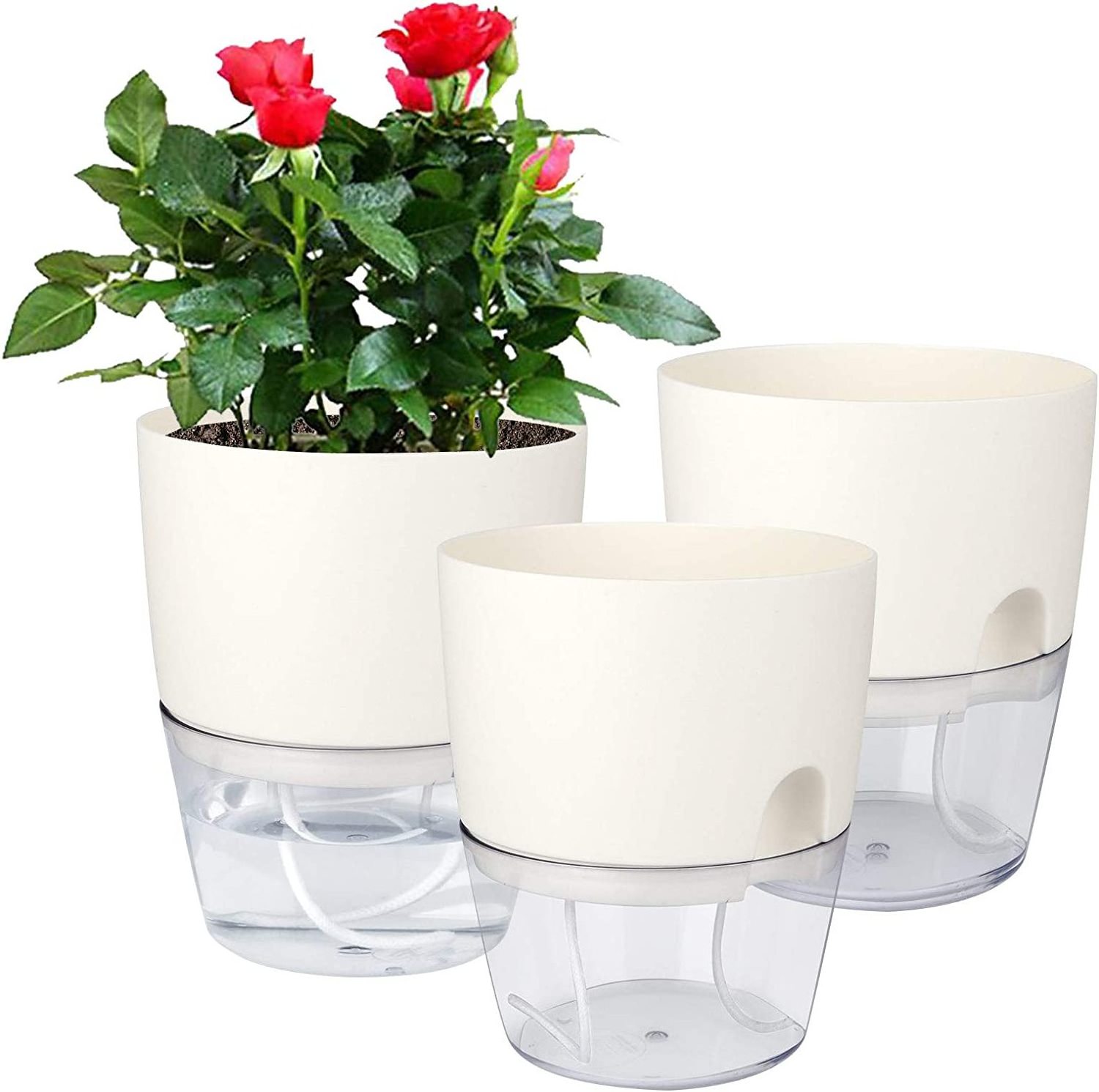 Large Self Watering Pots For Indoor Plants Modern Decorative Plastic Flower Pots Indoor