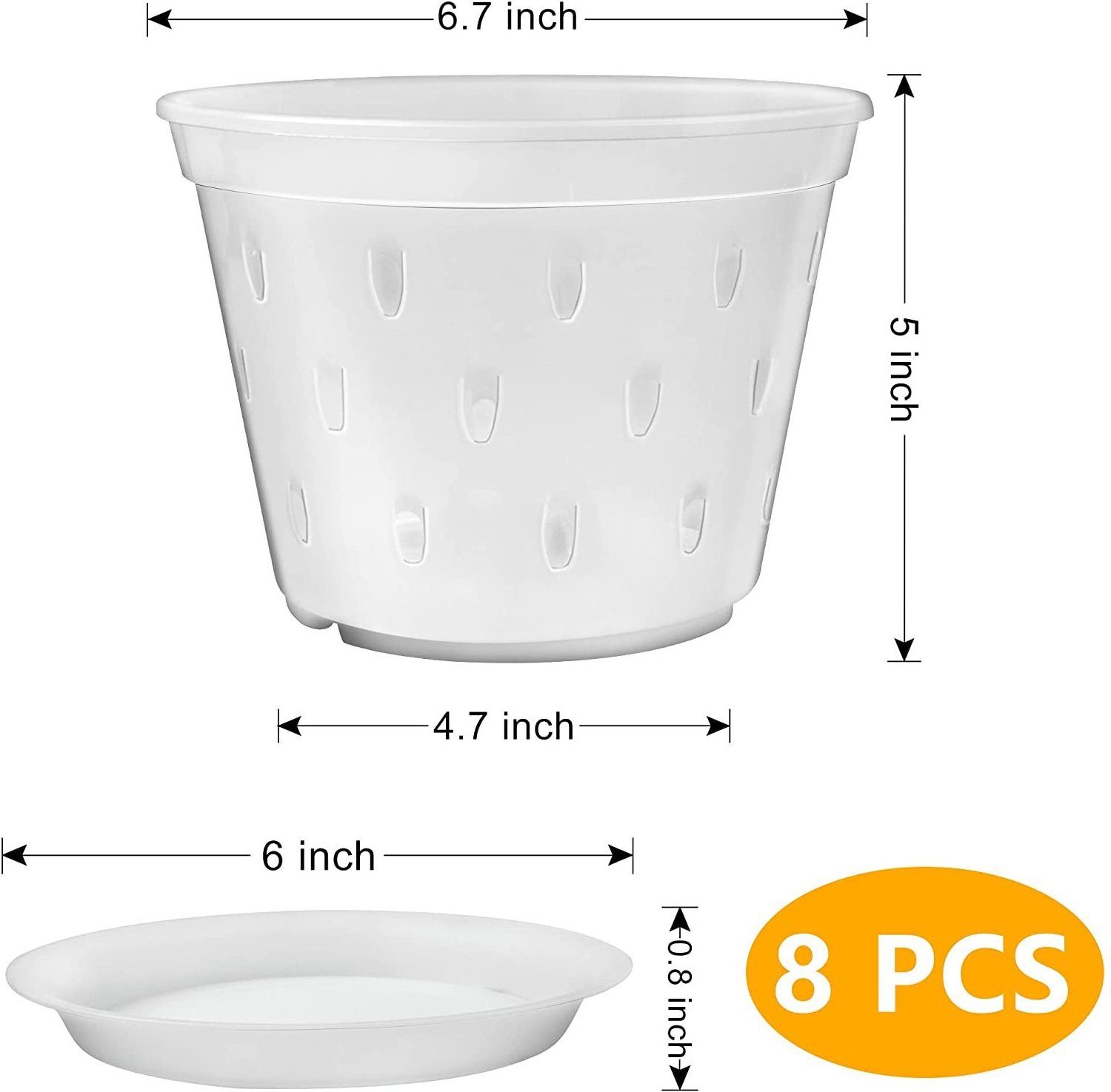 2022 Hot Sale Transparent Nursery Butterfly Clear Plant Flower Planter Hard Plastic Orchid Pot With Holes