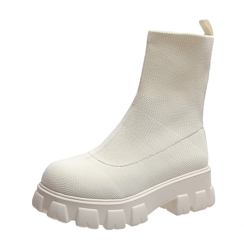 hot sale 2024 Fashion boots women shoes Plain Short knit woman winter boots