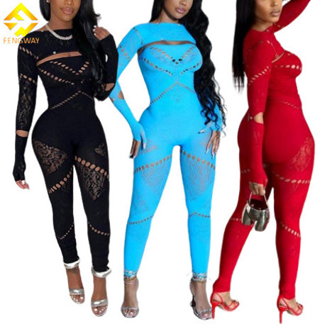 Jacket Jumpsuit Sexy Mesh Stocking Lingerie Women See Through With Holes Full Sleeve Backless One Piece Jumpsuit