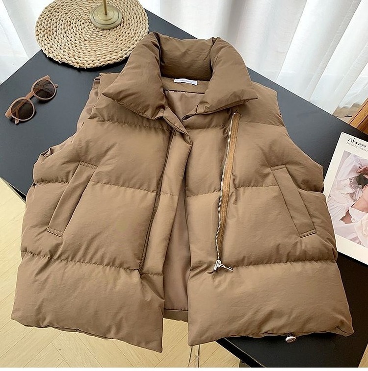 cheap 2024 fall winter women clothes coat puffer sleeveless jacket black colour new Women Puffer Vest