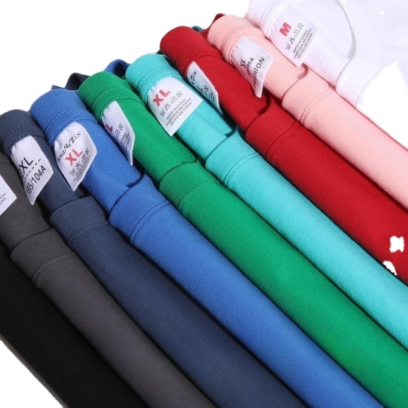 Wholesale Custom Your Brand Logo 100% Cotton Blank Men T Shirt Plain Casual Men's T-shirts