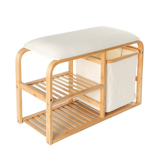 Rice White Entry Bench With Shoes Storage