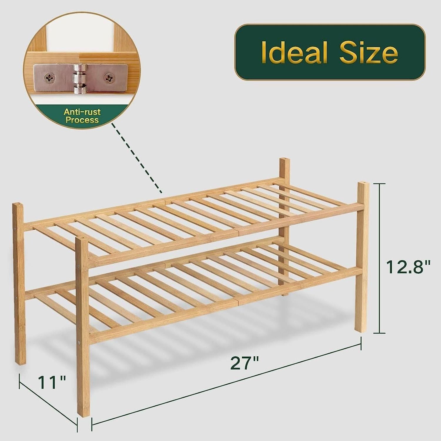 Wholesale Bamboo Shoe Rack For Sale 2-tier Entryway Shoe Storage Shelf Shoe Organizer