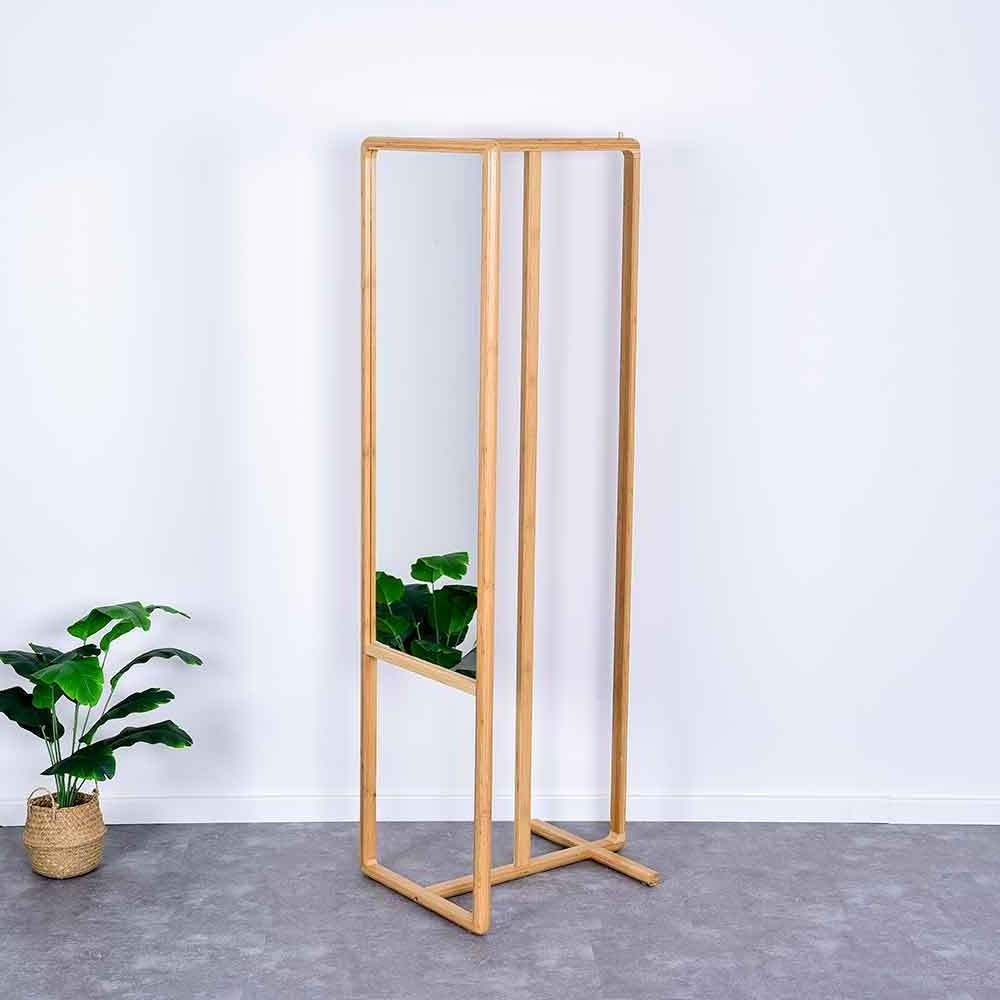 Wooden Clothing Rack Household Multi-function Coat Stands Vertical Full body Floor Dressing Mirror Bamboo Coat Racks