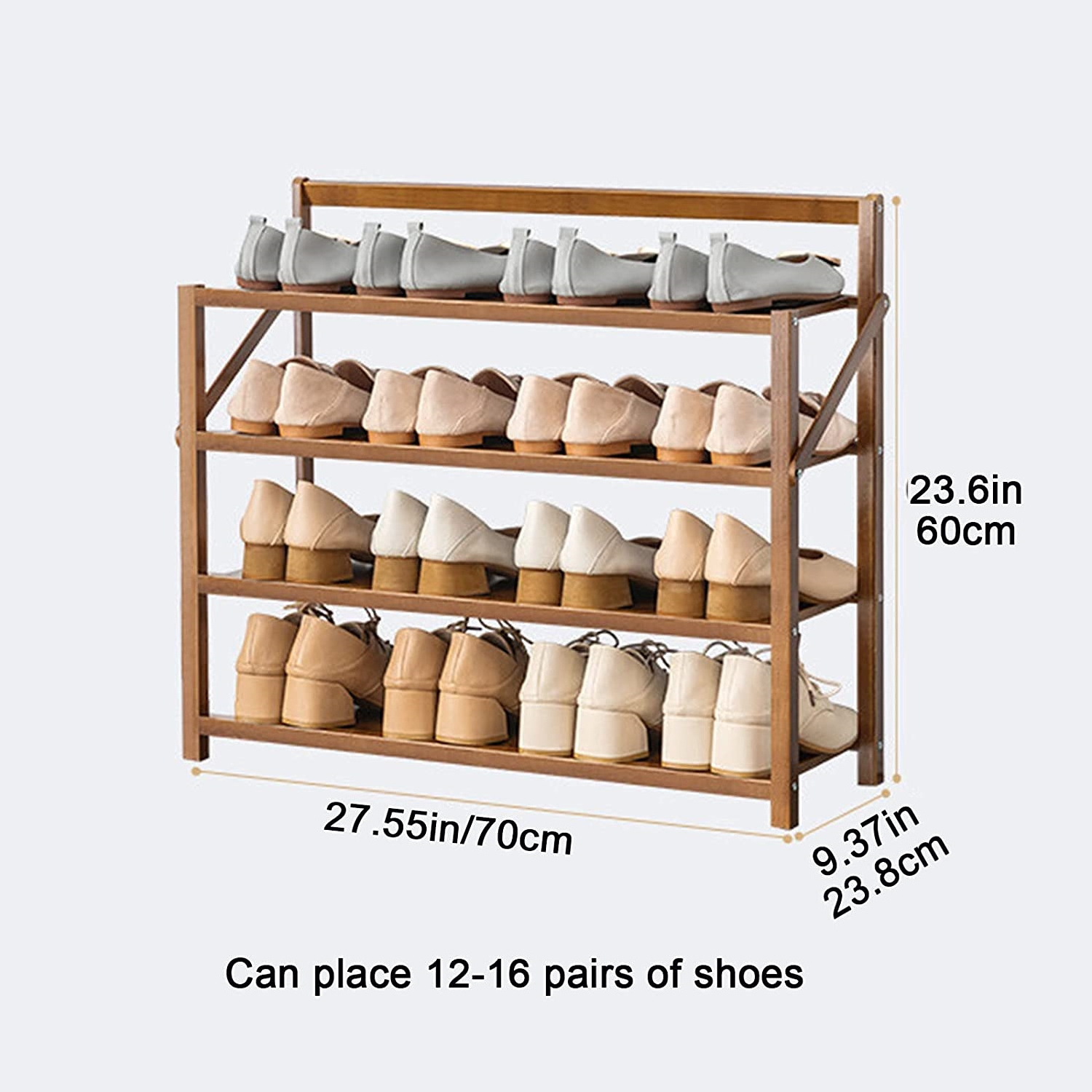 Customized Tiers Shoe Rack Stackable Natural Bamboo Shoe Shelf Storage Bamboo Shoe Organizer