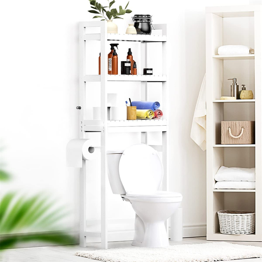 Factory 3 Tier Bamboo Over The Toilet Storage Shelf Organizer Storage Rack for Bathroom