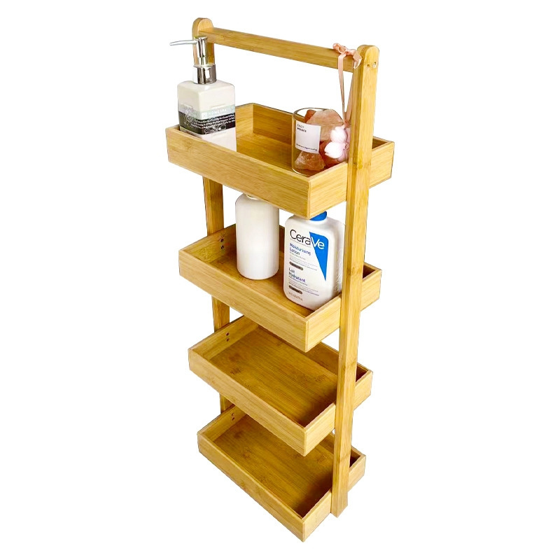 Factory Multifunctional Multi Layer Bathroom Bamboo Shelf Bathroom Storage Shelf Toilet Storage Rack