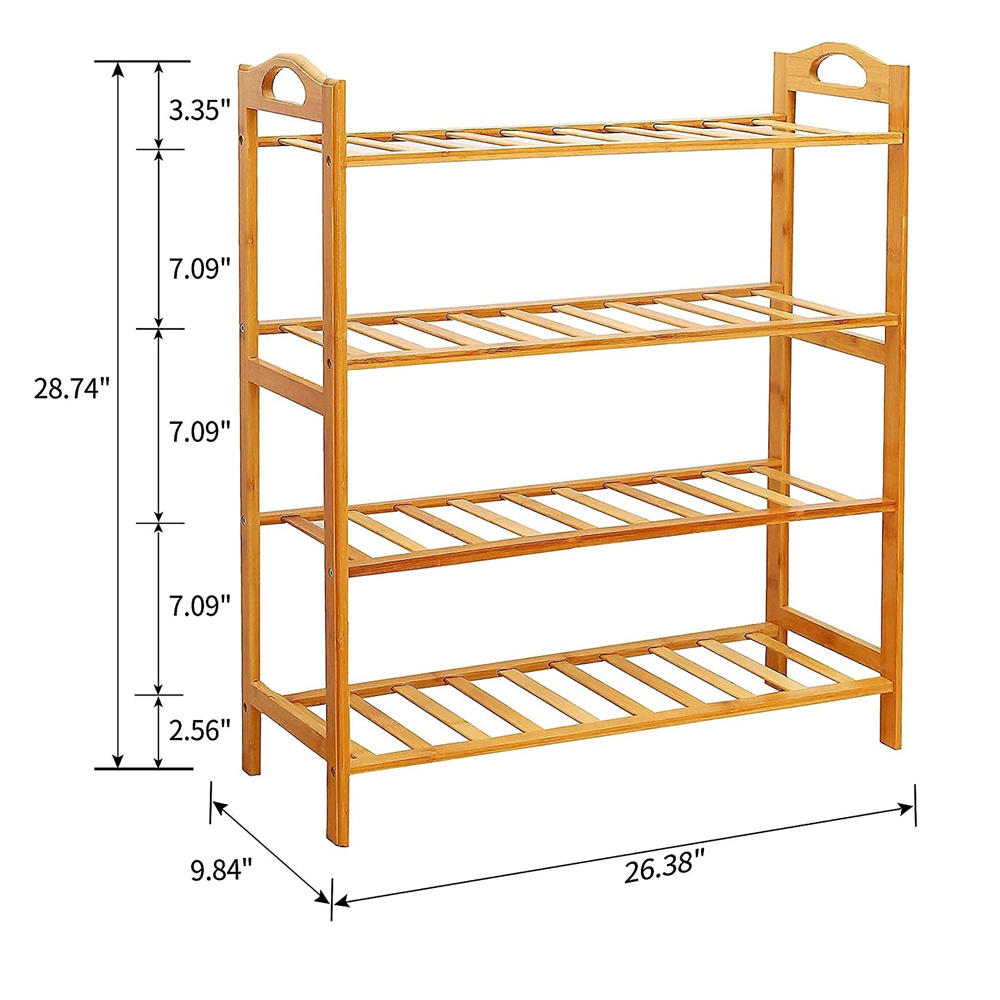 Household Simple Shoe Storage Rack Bamboo Rack Household Shoe Cabinet Free Standing Bamboo Shoe Shelf Rack