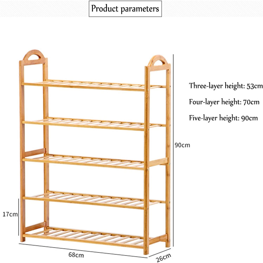 Customized Multifunctional Home Door Shoe Cabinet Solid Bamboo Shoe Shelf Simple Shelf Bamboo Rack