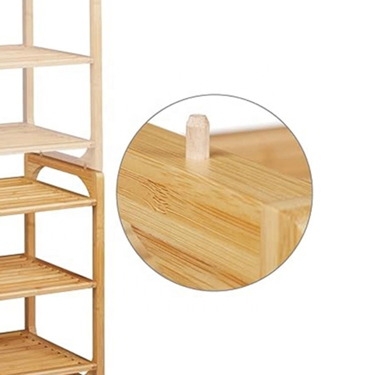 3 Tier Natural Bamboo Stackable Shoe Rack Storage Organizer Foldable Shelf For Entryways Living Room Home Decoration