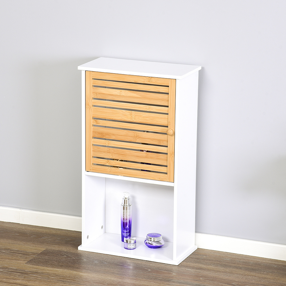 MDF Furniture Storage Cabinet with Wood Doors Living room Bathroom Cabinet Corner Bedside Storage Cabinet