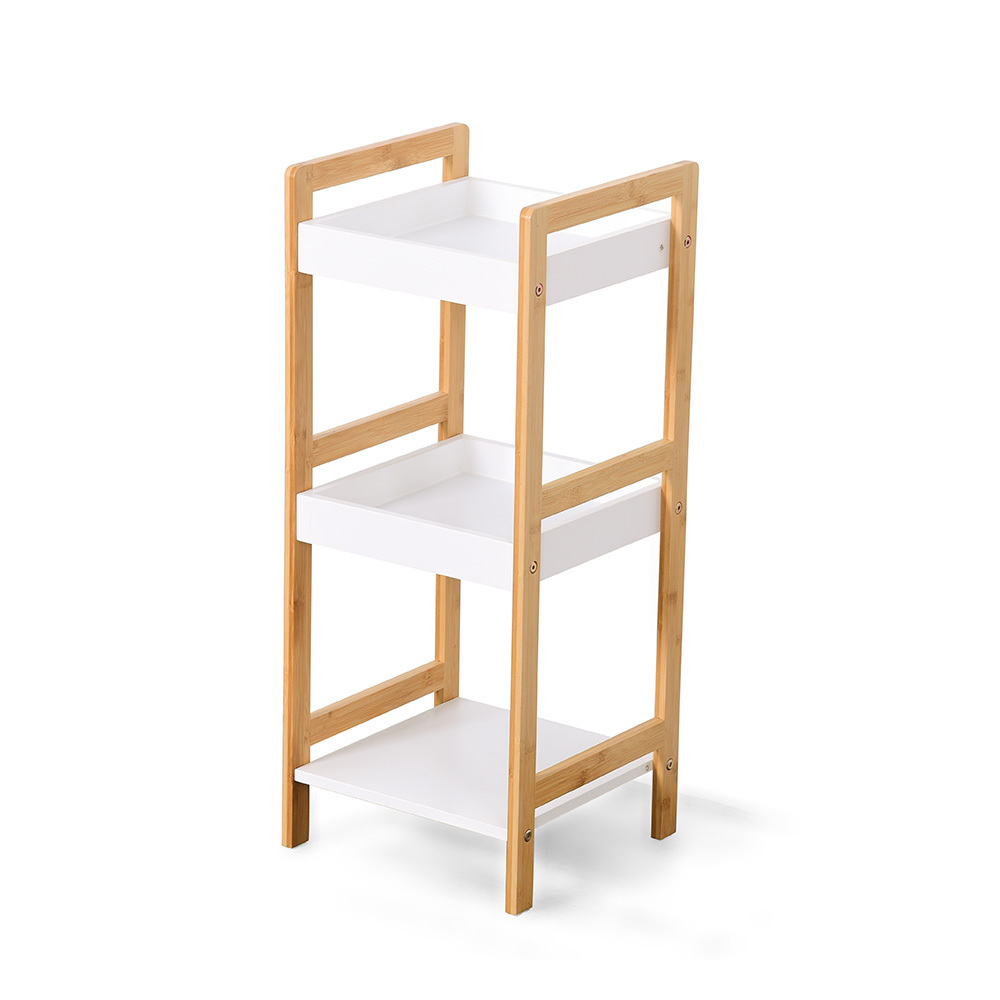 Modern Wooden Display Racking 3-Tier Shelf  Bamboo Storage shelf Bathroom Storage Rack Towel Rack