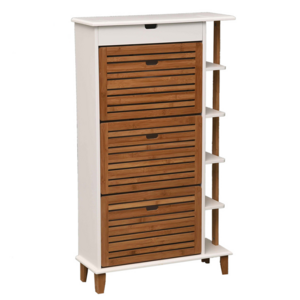 Home New Narrow Tall Modern Wooden Bamboo Mdf White Cupboard Storage Furniture Shoe Cabinet