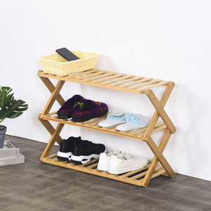 Wholesale Foldable Portable No Assembly Shoe Rack for Entryways Shoe Organizer for Livingroom Wholesale Bamboo Home Furniture