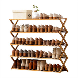 Free Standing Shoe Racks for Entryway Bamboo Shoe Rack for Hallway Shoe Shelf