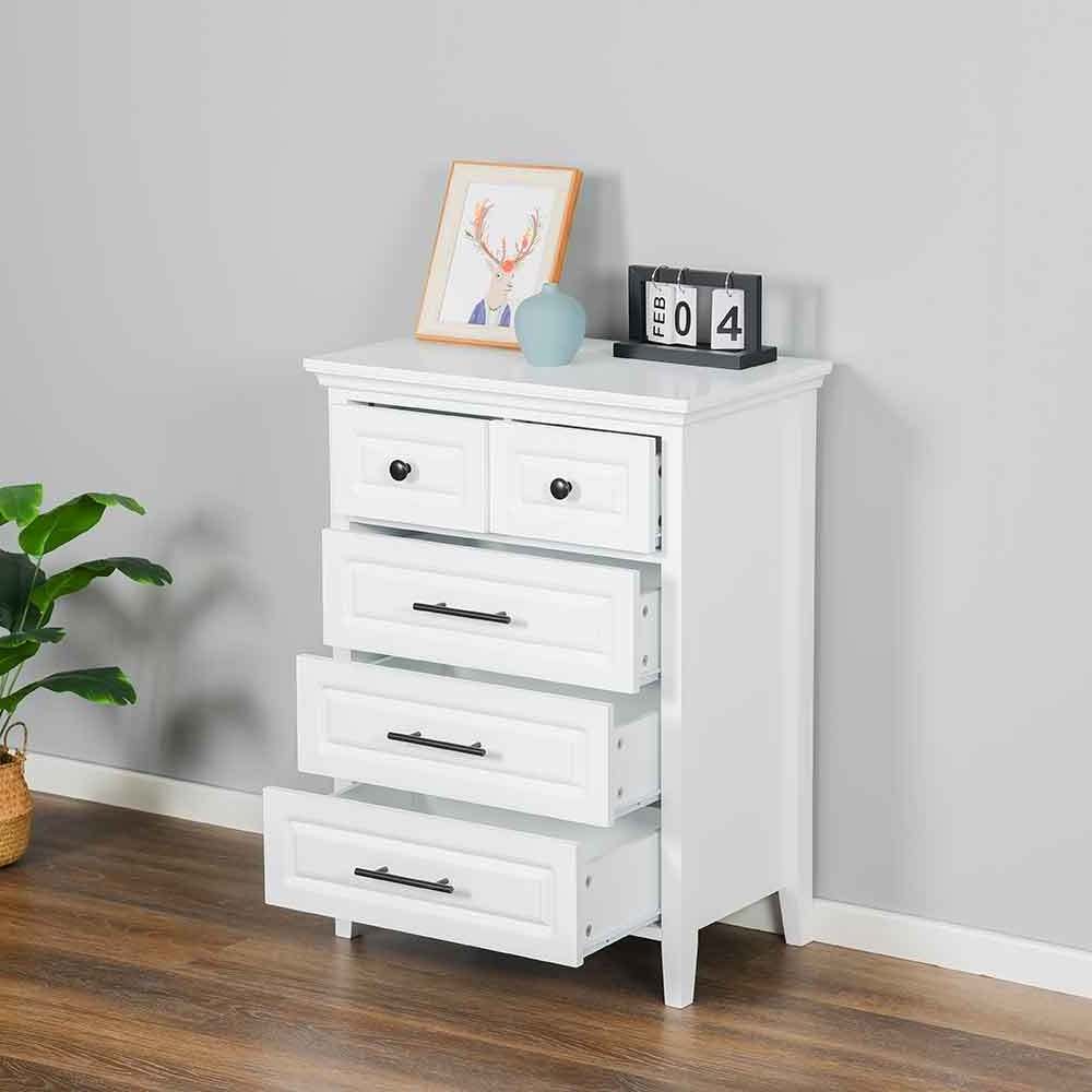 Best Selling White Bedroom MDF 5 Chest Of Drawer Wooden Locker Living Room Drawer Dresser Wood Storage Cabinet With Drawers