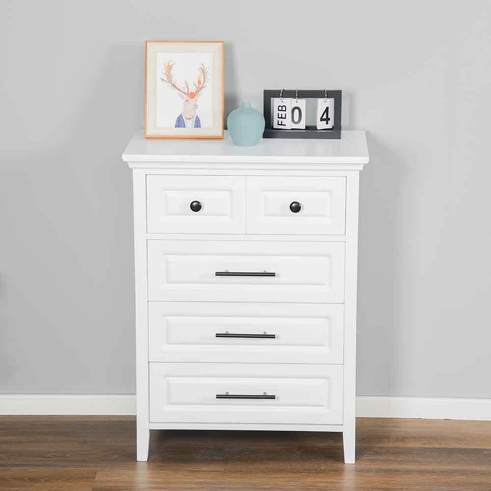 Best Selling White Bedroom MDF 5 Chest Of Drawer Wooden Locker Living Room Drawer Dresser Wood Storage Cabinet With Drawers