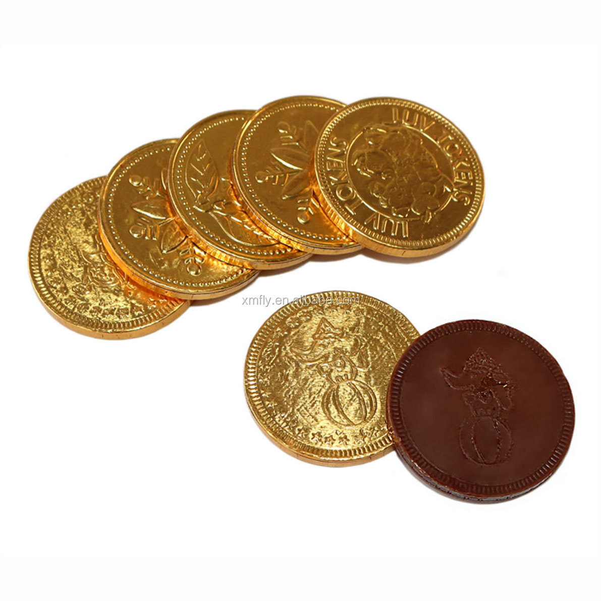 wholesale tasty chocolate snack in bulk halal sweet compound chocolate gold coins for sale