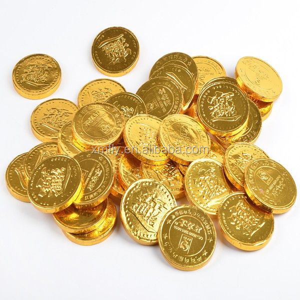 wholesale tasty chocolate snack in bulk halal sweet compound chocolate gold coins for sale