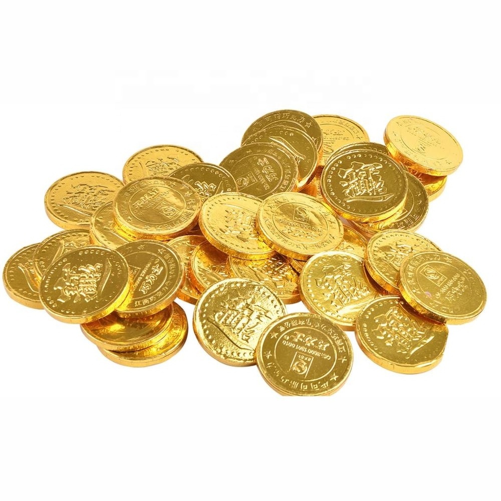 wholesale tasty chocolate snack in bulk halal sweet compound chocolate gold coins for sale