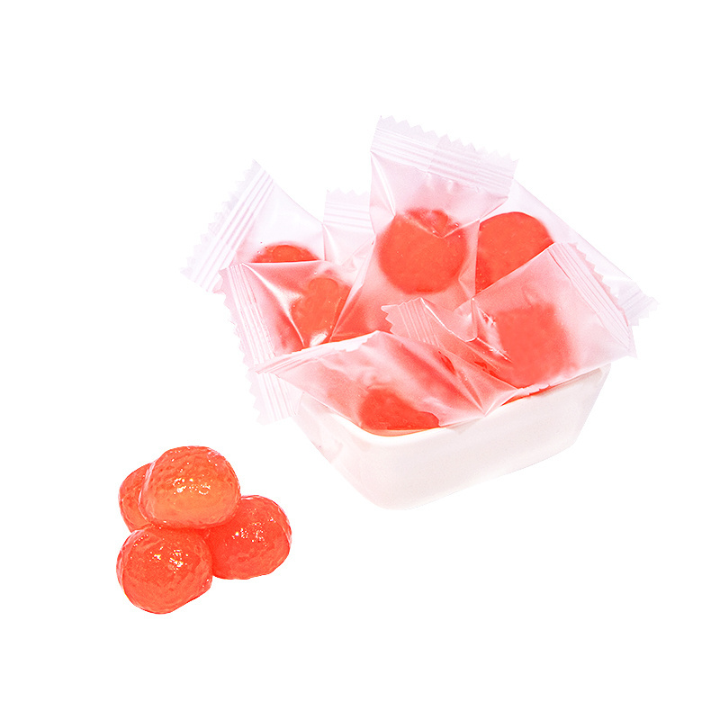 Halal Strawberry Flavor Small Round Gummy Candy Plastic Bag For Gummy Candy