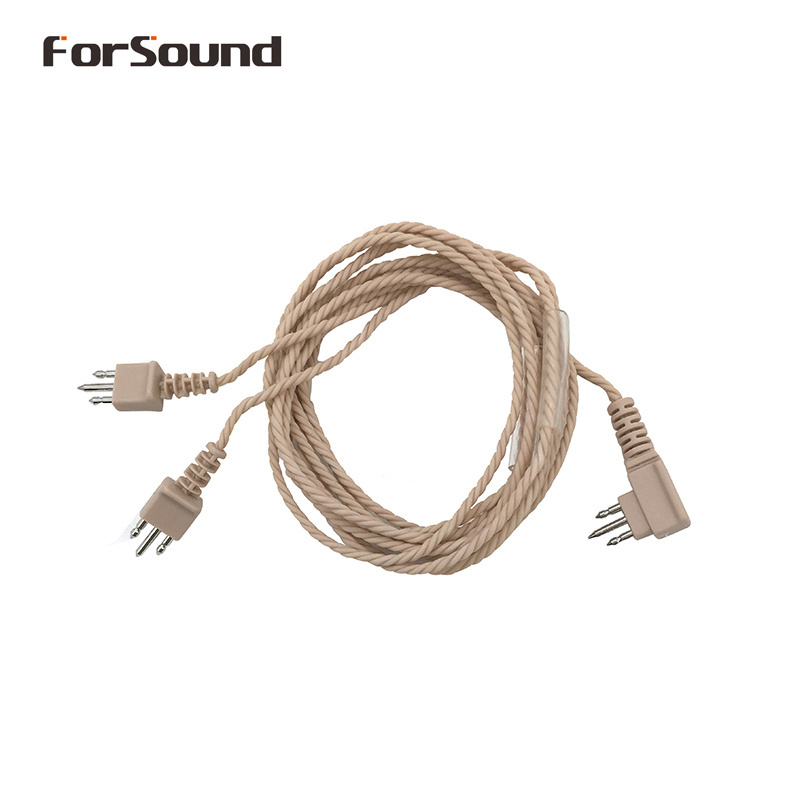 Beige 3 Pin Y Cord for AXON Super Power Pocket Hearing Aid