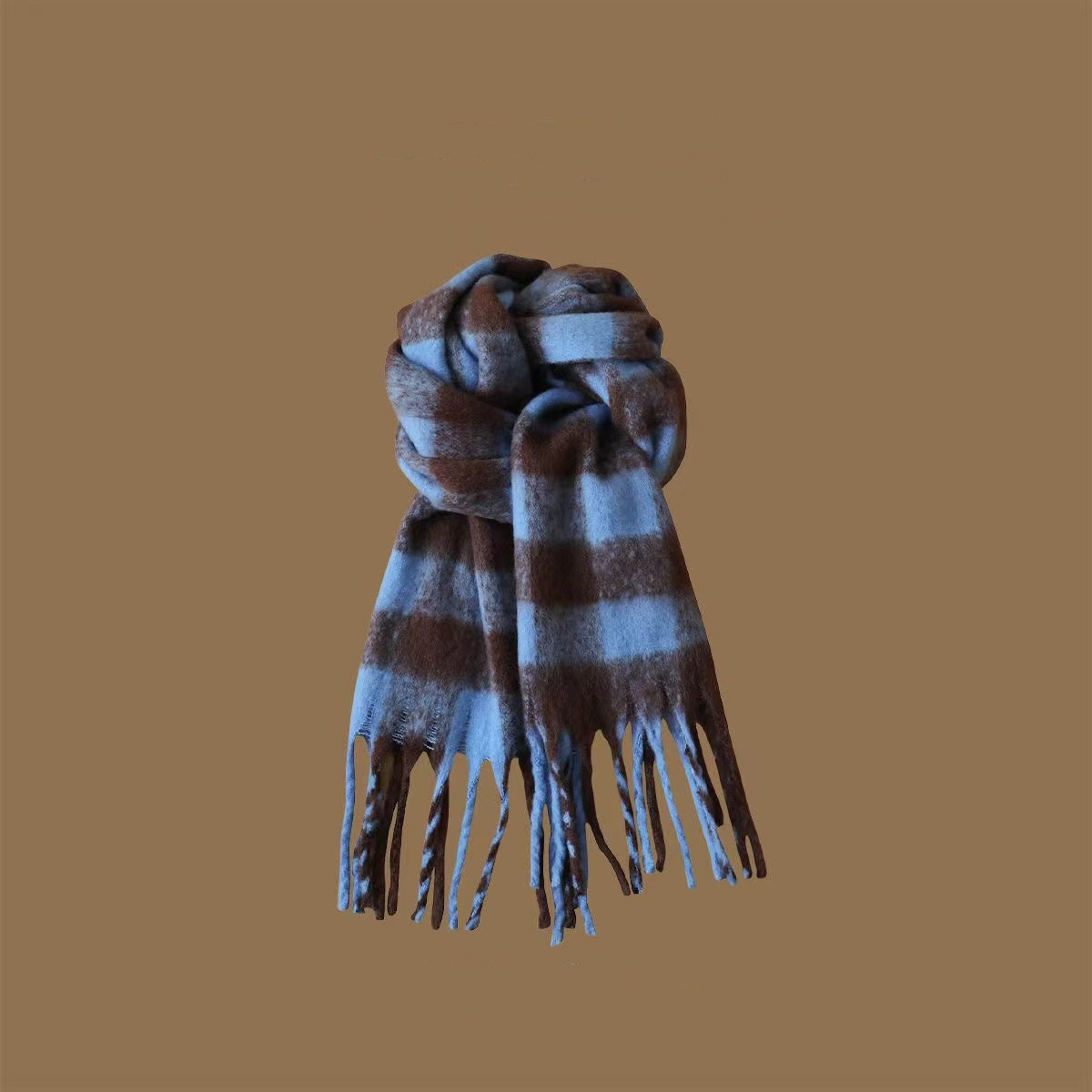 Polyester Cotton Winter Yarn Dyed Checked Scarf for Women stylish Winter pashmina scarf top quality from professnal factory