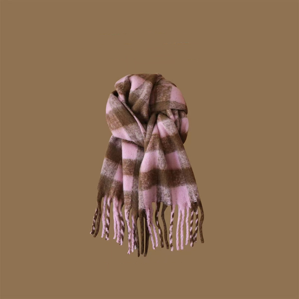 Polyester Cotton Winter Yarn Dyed Checked Scarf for Women stylish Winter pashmina scarf top quality from professnal factory