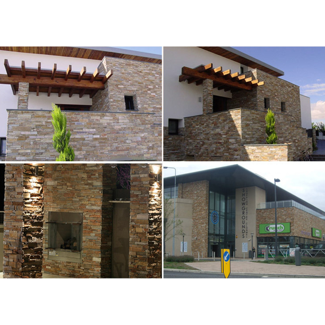 Faith Stone Customized Natural Stone Veneer Wall Cladding Exterior Wall Slate Culture Stone Fireplace Panels